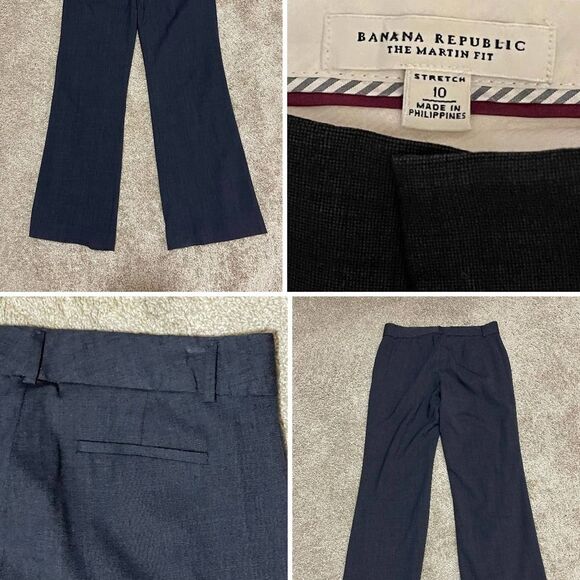 Banana Republic Pants - Banana republic the Martin fit trouser women’s size 10 black wool blend pants